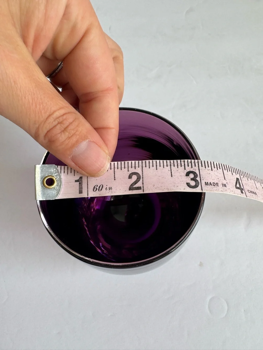 Glassybaby Lollypop Purple Votive Candle Holder Artisan Handblown Art Glass USA